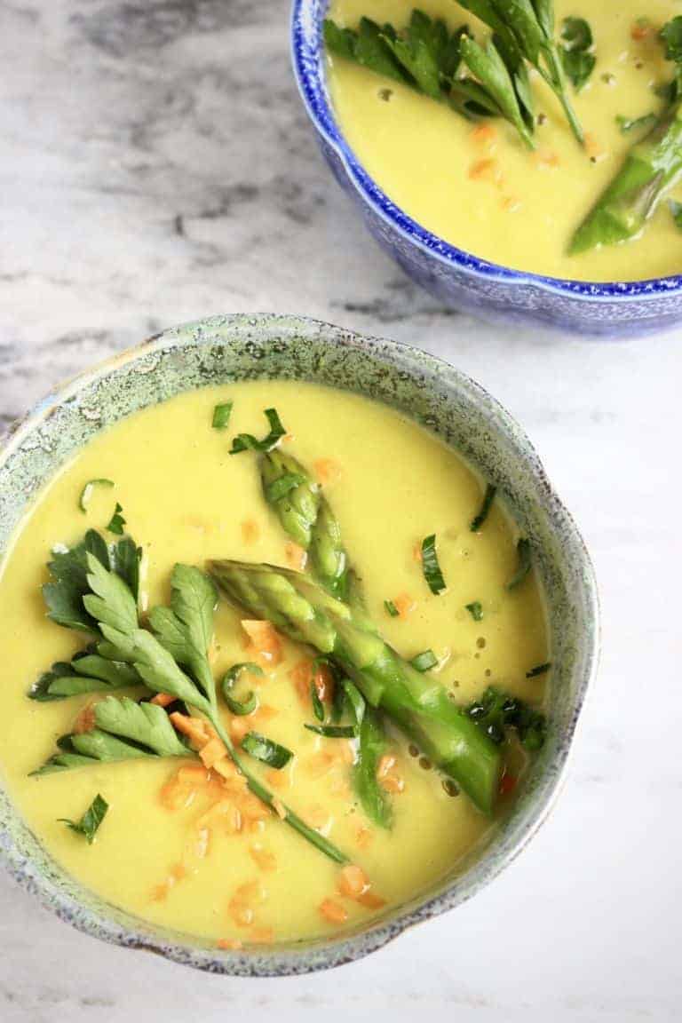 Vegan Cream of Asparagus Soup from Rhians Recipes