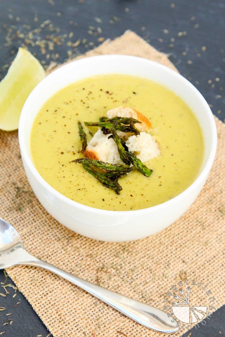 Creamy Roasted Asparagus Soup from Vegetarian Gastronomy