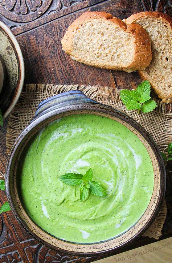Mint Pea Soup from Trinity's Kitchen