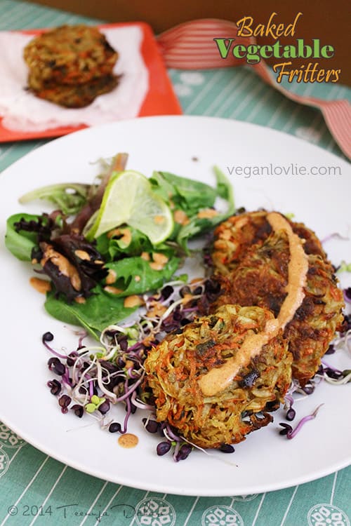 Carrot and Potato Fritters Unfried, Baked Vegan Appetizers