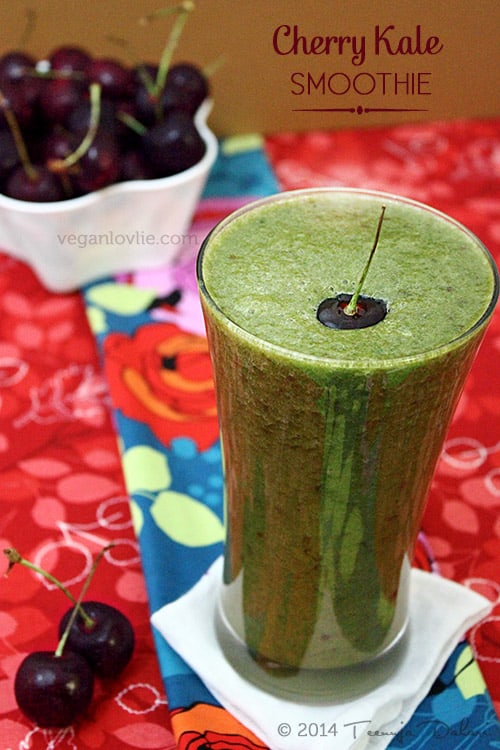 Power-Packed Cherry Kale Shake — Green Smoothie Recipe 