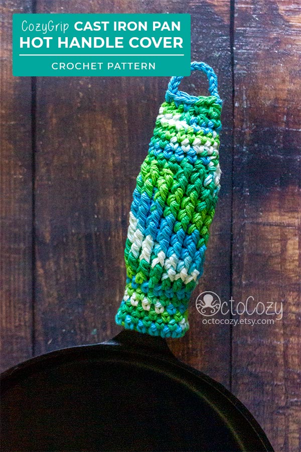 Crochet pattern for cast iron pan handle cover . Hot handle cover.