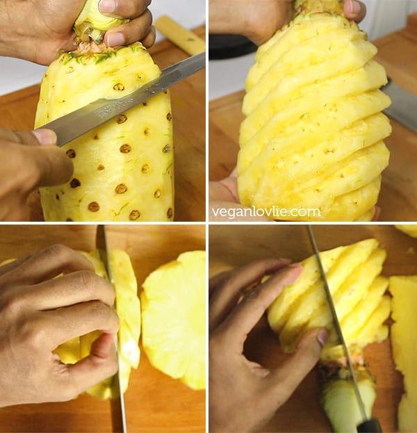 how to peel and carve a pineapple, Mauritian style