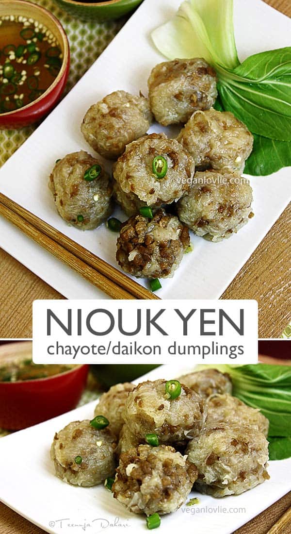 Niouk Yen, chayote dumplings, daikon dumplings, boulette chouchou mauricien