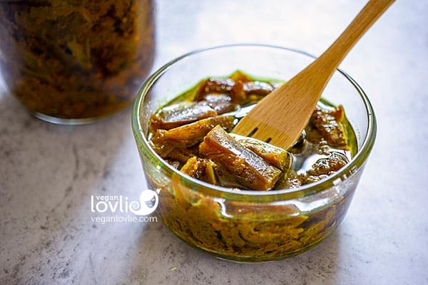 Mauritian inspired pickled eggplant recipe or 'achar brinjel'