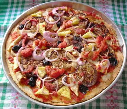 No-cheese pizza, pizza without cheese