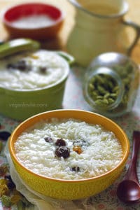 rice pudding recipe with lemongrass and cardamom, vegan rice kheer recipe