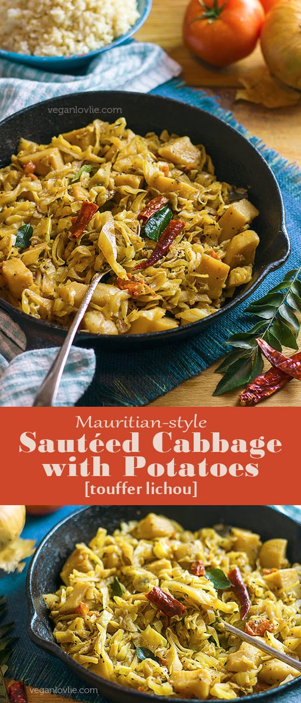 sauteed cababage with potatoes [touffer li chou]