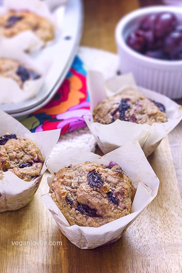 Cherry Sugar Free Muffins, healthy breakfast muffins