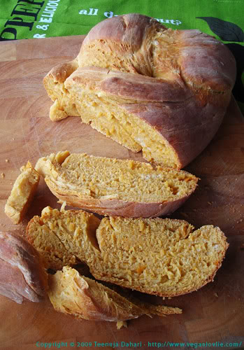 Sweet potato bread sliced