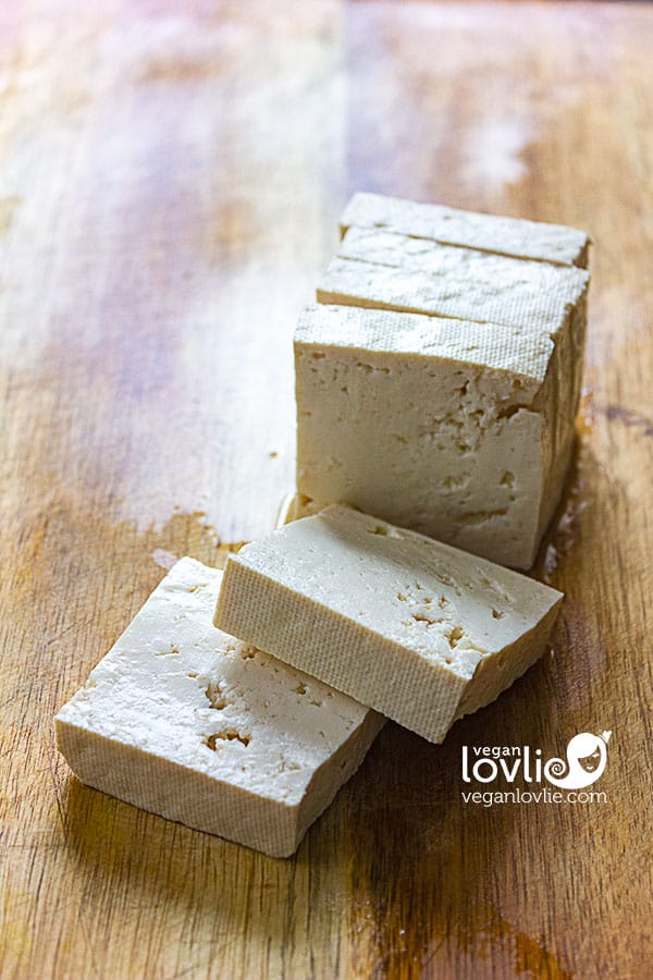 Slices of medium firm tofu