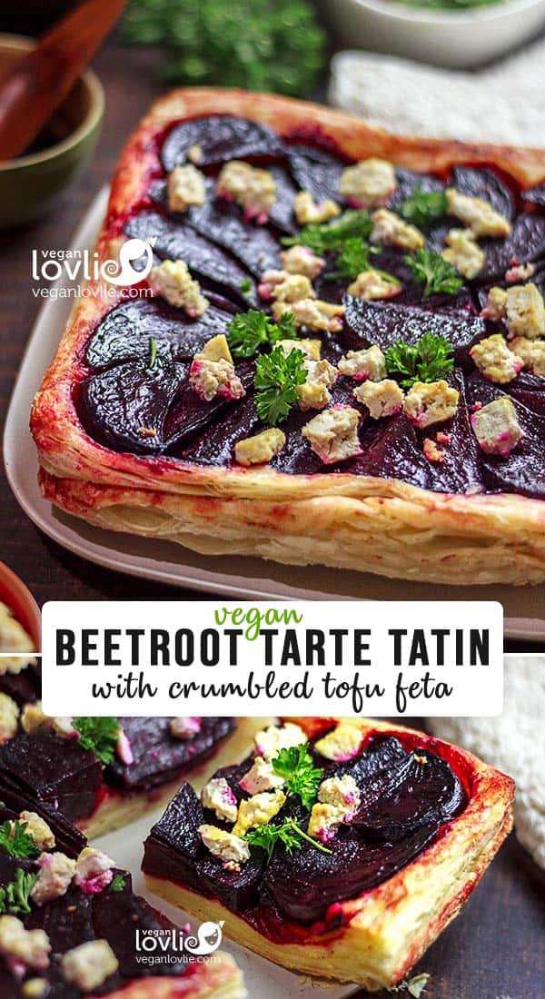Vegan Beetroot Tarte Tatin with Crumbled Tofu Feta