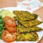 vegetable pancakes with carrots, spinach and sweet potato