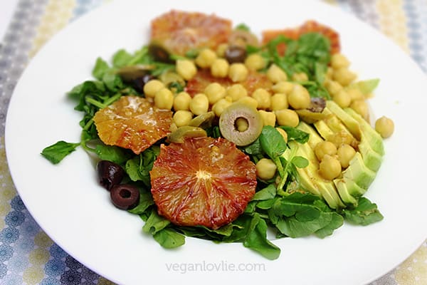 Watercress and Blood Orange Salad with Citrus Miso Dressing | Oilfree + Vegan + Soyfree Option