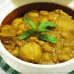 vegan yam curry with pinto beans